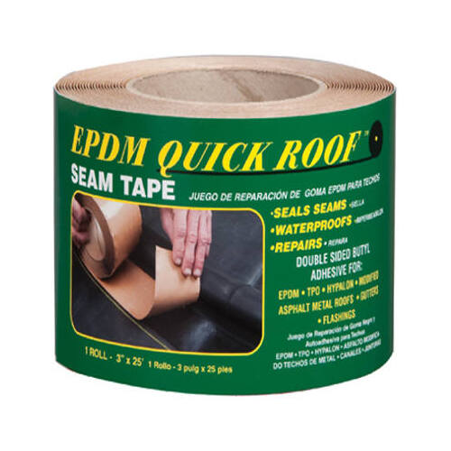 Quick Roof BST325 Roof Seam Tape 3" W X 25 ft. L Tape Black Black