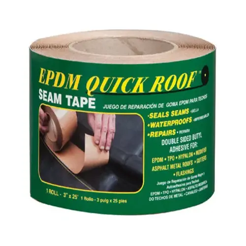 Quick Roof BST325 Roof Seam Tape 3" W X 25 ft. L Tape Black Black