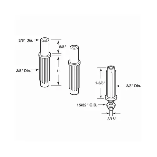 Adjustable Bi-Fold Top and Bottom Pivot Set, Plastic/Steel, For: Bi-Fold Doors White