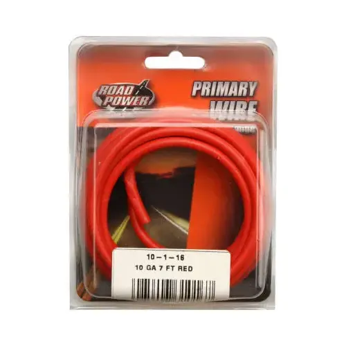 Electrical Wire, 10 AWG Wire, 1-Conductor, 25/60 VAC/VDC, Copper Conductor, Red Sheath