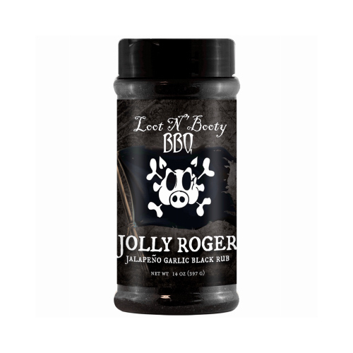 Jolly Roger Black Rub, Jalapeno Garlic Flavor, 14 oz