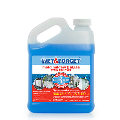 Wet & Forget 800033CA Stain Remover, 0.5 gal, Liquid, Slight Almond, Blue