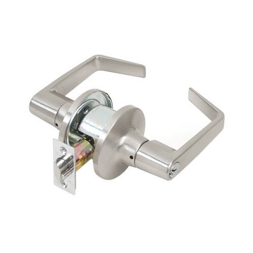 Tell Manufacturing CL100619 Storeroom Lever, Steel, Satin Chrome, 2-3/8 x 2-3/4 in Backset, 1-3/8 to 2 in Thick Door