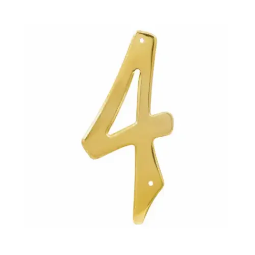 Number 4" Gold Brass Nail-On 4 - pack of 3