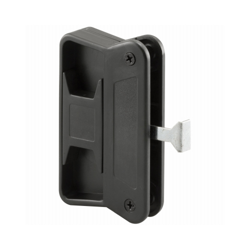 Door Latch and Pull, Plastic/Steel, Black