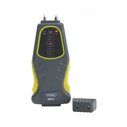 Moisture Meter, 7 to 15% WME Low, 16 to 35% WME High, 0.1 % Accuracy, LED Display Black