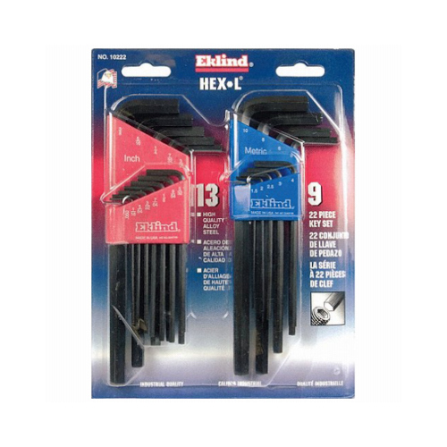 Eklind 17322 Extra Long Metric & SAE Ball End Hex Key Set