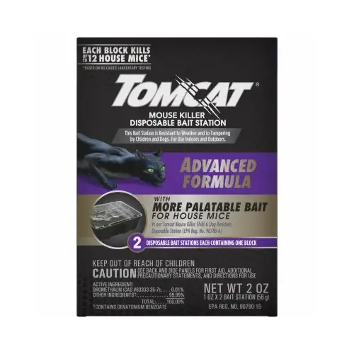 Bait Station and Bait Block, 12 Mice Bait, Purple/Violet Pair
