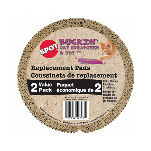 Spot 52021 Cat Scratcher Rockin' Cardboard Brown Brown Pair