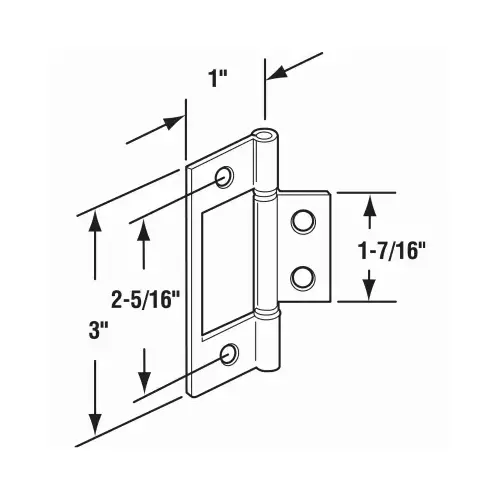 Bi-Fold Door Hinges, Satin Nickel   pair