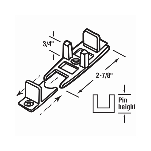 Door Guide, Nylon, White, Floor Mounting Pair