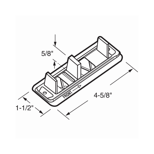 Door Guide, Nylon/Steel, Floor Mounting - Pair Silver/White