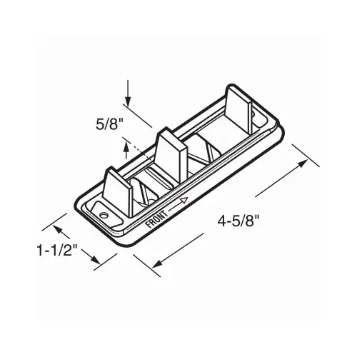 Door Guide, Nylon/Steel, Floor Mounting - Pair Silver/White