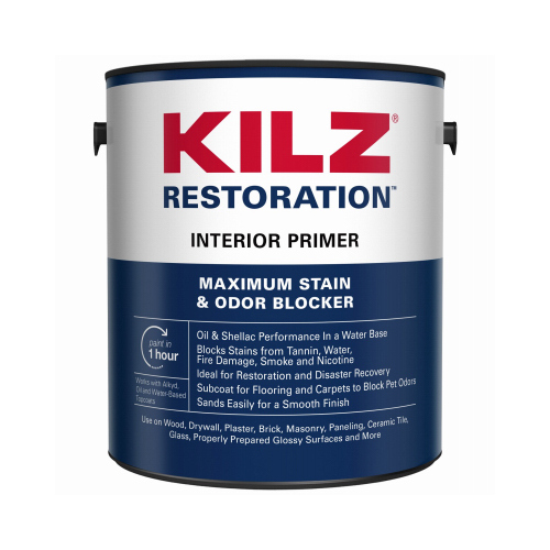 KILZ L200201 Stain and Odor Blocking Primer Restoration White Flat Water-Based Acrylic Modified Epoxy 1 gal White