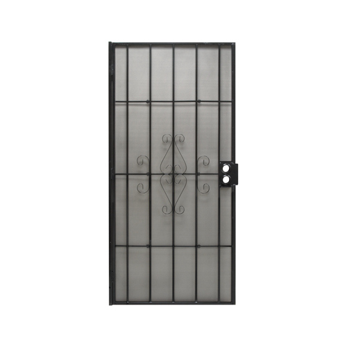 Regal Series Door Screen, 80 in L, 36 in W, Steel, Black