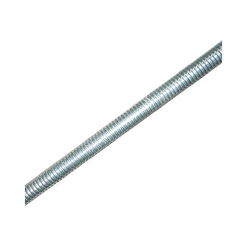 Threaded Rod 3/8" D X 12" L Zinc-Plated Steel Silver