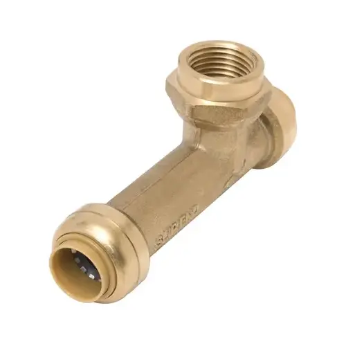 Slip Tee Push to Connect 1/2" PTC T X 1/2" D PTC Brass