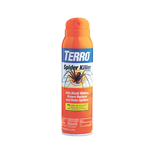 TERRO T2302-6 Spider Killer, Liquid, Around Doors, Around Windows, Behind Appliances, Patios, 16 oz Aerosol