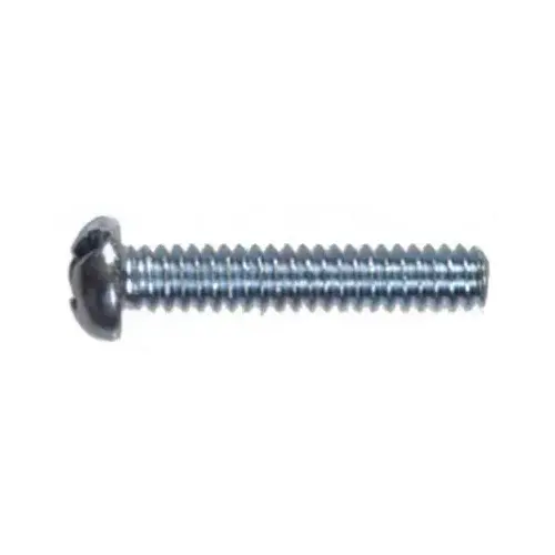 Machine Screws No. 10-24 X 1-1/4" L Combination Round Head Zinc-Plated Steel Zinc-Plated