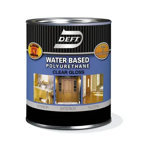 Waterborne Wood Finish Gloss Clear Water-Based 1 qt Clear