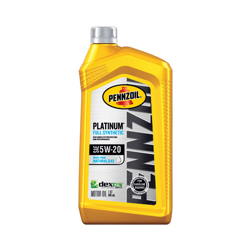 PENNZOIL 550022686-XCP6 Platinum Motor Oil, 5W-20, 1 qt Bottle - pack of 6