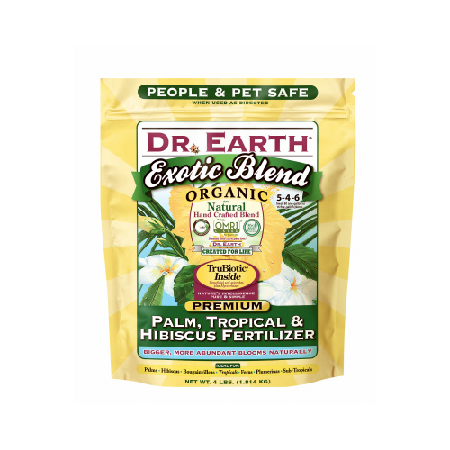 Dr. Earth 756P Fertilizer Exotic Blend Organic Tropical Plants 5-4-6 4 lb