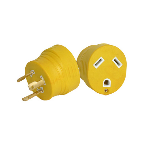 PowerGrip 55333 Adapter, 30 A Female, 30 A Male, 125 V, Male, Female Yellow