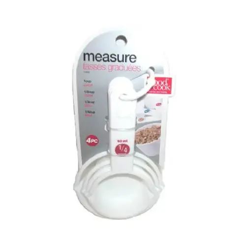 White Plastic Measuring Cup Set (4-Piece)