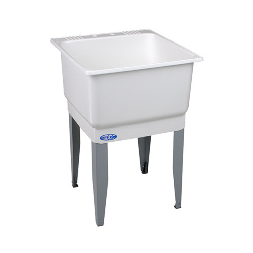 UTILATUB Series Laundry Tub, 20 gal Capacity, 23 in OAW, 25 in OAD, 33 in OAH, Co-Polypure, White, 1-Bowl - pack of 5