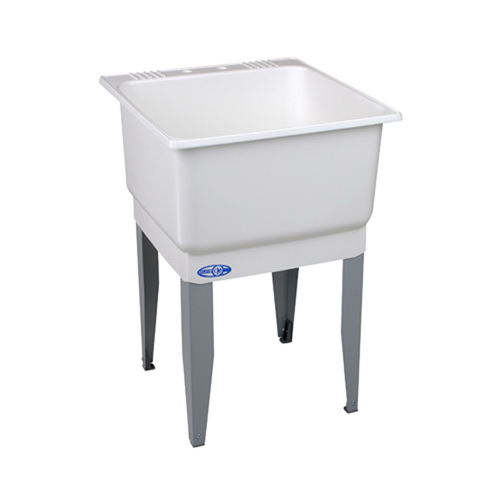 ELM 14 UTILATUB Series Laundry Tub, 20 gal Capacity, 23 in OAW, 25 in OAD, 33 in OAH, Co-Polypure, White, 1-Bowl