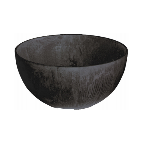 ArtStone 31128 Napa Bowl Planter, Plastic, Black, 12-In.