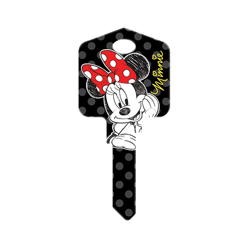 Key Blank Disney Minnie Mouse House 68 SC1 Single For Schlage Locks Multicolored - pack of 5