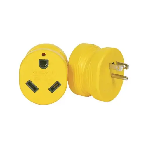 PowerGrip 55223 Adapter, 30 A Female, 15 A Male, 125 V, Male, Female Yellow