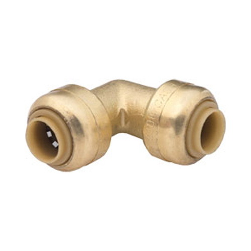 Tube Elbow, 1/4 in, 90 deg Angle, Brass, 200 psi Pressure