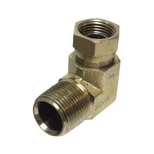 1/2 In. Male Pipe x 3/8 In. Female Pipe Swivel 90 Deg Hydraulic Hose Adapter