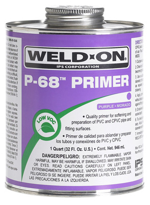 Weld-On 10214 Primer P-68 Purple For CPVC/PVC 8 oz Purple