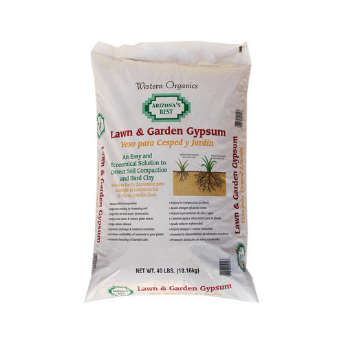 Arizona's Best AZB40012 Gypsum Soil Amendment, Solid, White, 40 lb