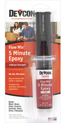 Devcon 20445 Epoxy 5 Minute High Strength Clear 0.47 oz Clear Amber