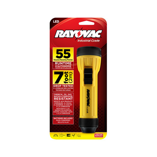 Rayovac WHH2D-BA Flashlight Workhorse 20 lm Black/Yellow LED D Battery Black/Yellow