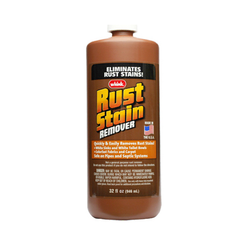 Whink 1232 Rust Stain Remover, Liquid, Acrid, Clear, 32 oz, Bottle