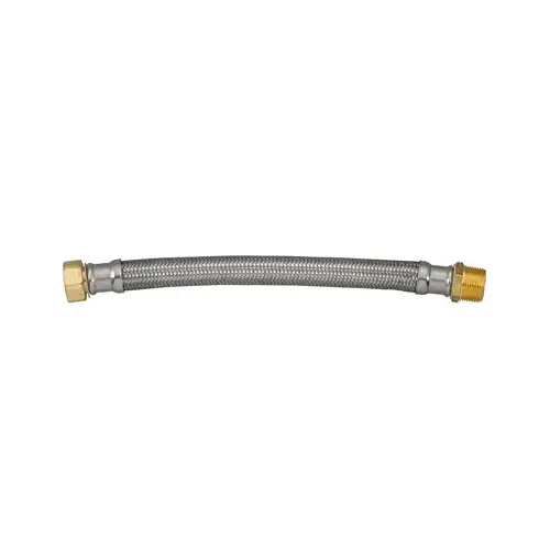 Water Heater Connector, Braided Stainless Steel, 3/4 x 24-In.