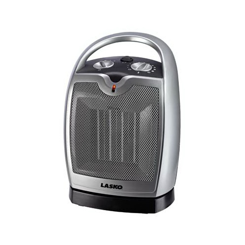 Heater 175 sq ft Electric Oscillating Black/Gray