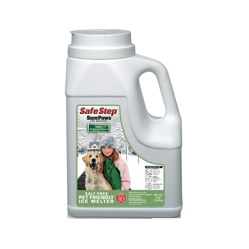 Sure Paws 56708 Ice Melter, Crystal, White, Odorless, 8 lb Jug