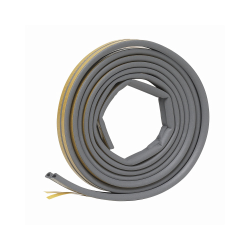 Weatherseal, 5/16 in W, 17 ft L, EPDM Rubber, Gray