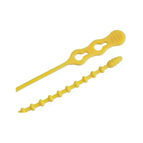 GB 45-12BEADYW Beaded Cable Ties, Reusable, Yellow, 12-In   pack of 15