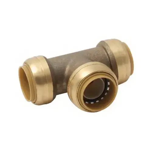 Pipe Tee, 1 in, Push-Fit, DZR Brass, 200 psi Pressure