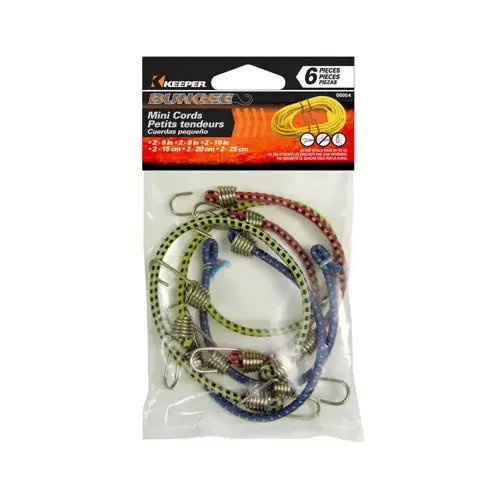 Bungee Cord Set Assorted assorted in. L X 0.16" Assorted
