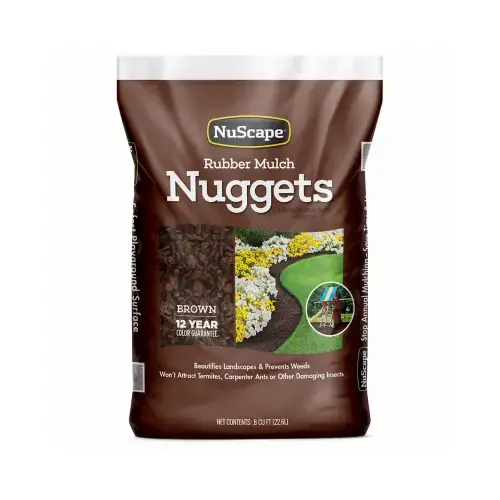 0.8 Cu. Ft. Brown Recycled Nugget Rubber Mulch