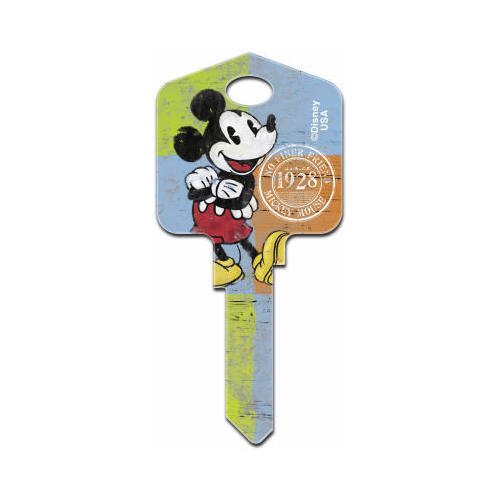 Key Blank Disney Mickey Mouse House 66/97 KW1/KW10 Single For Kwikset and Titan Locks Multicolored - pack of 5