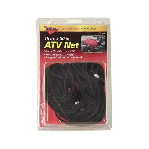 ATV/Motorcycle Cargo Net, 15 In. x 30 In. Black